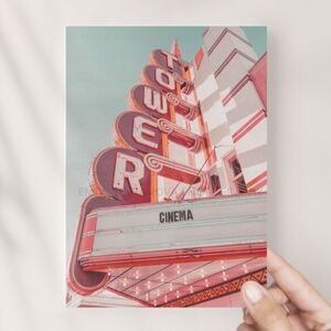 Tower Theatre | Postcard 5x7 || retro, gift, pink, orange